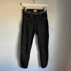 L'Agence Studded Black Skinny Jeans Punk Goth Grunge 90s sz 25"